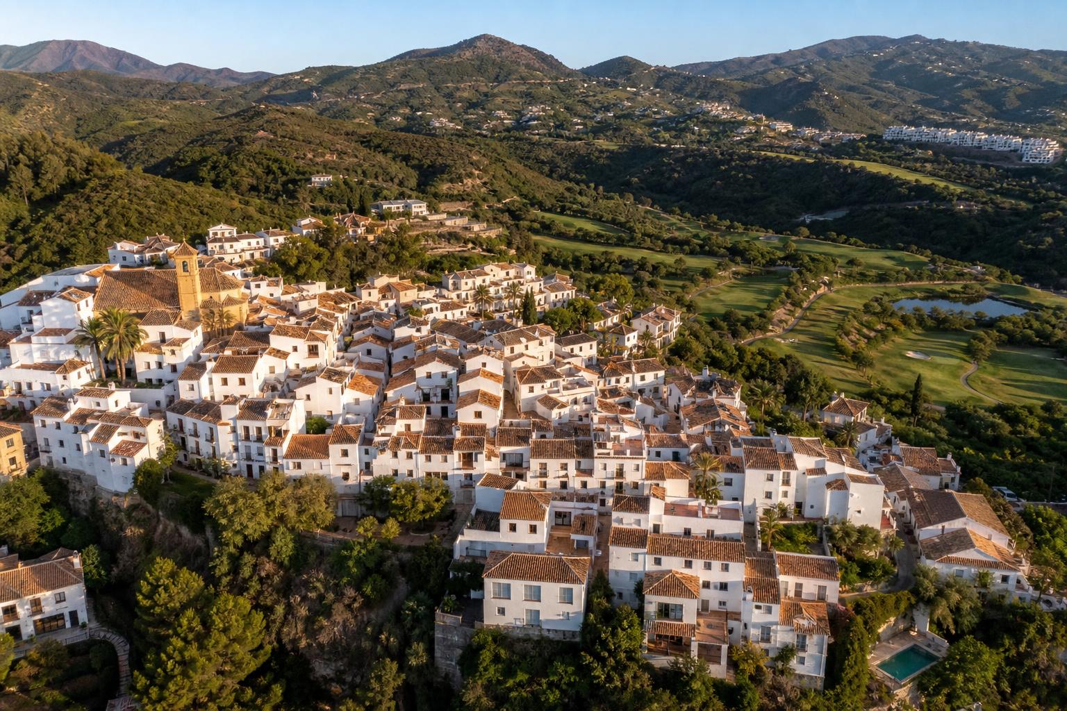 Aerial view of Benahavís residential communities